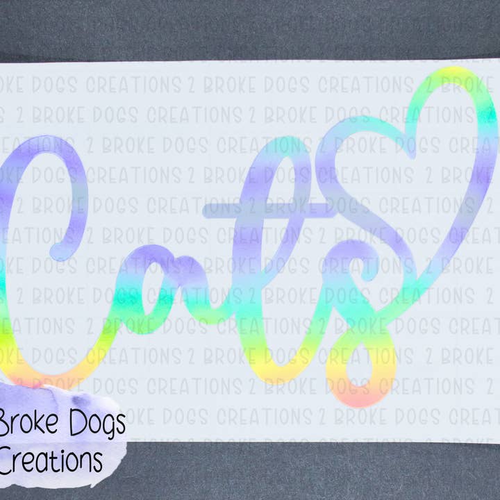 Cats with Heart Vinyl Decal for wholesale by 2 Broke Dogs Creations