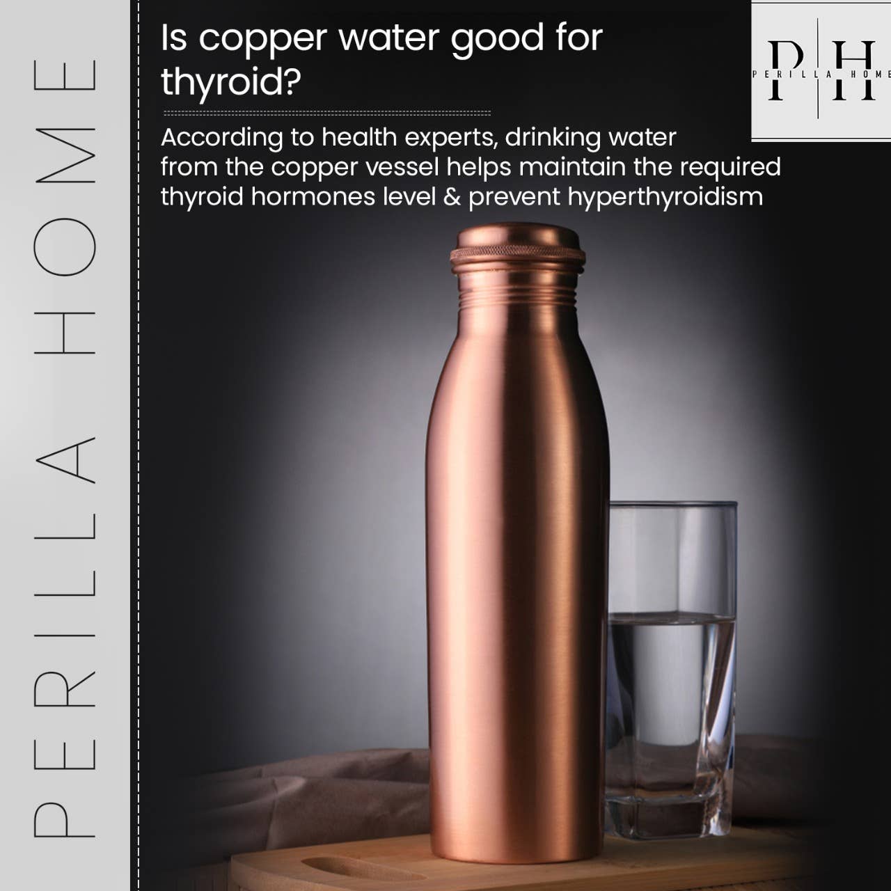 Perilla Home - Wholesale Water Bottle - Plain copper bottle (1L)8