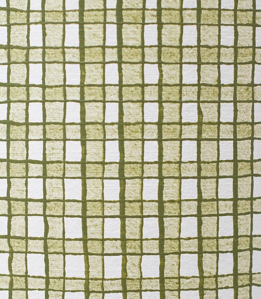 Casa Atlântica - Wholesale Plant Pot - Moss green checkered pot with saucer5