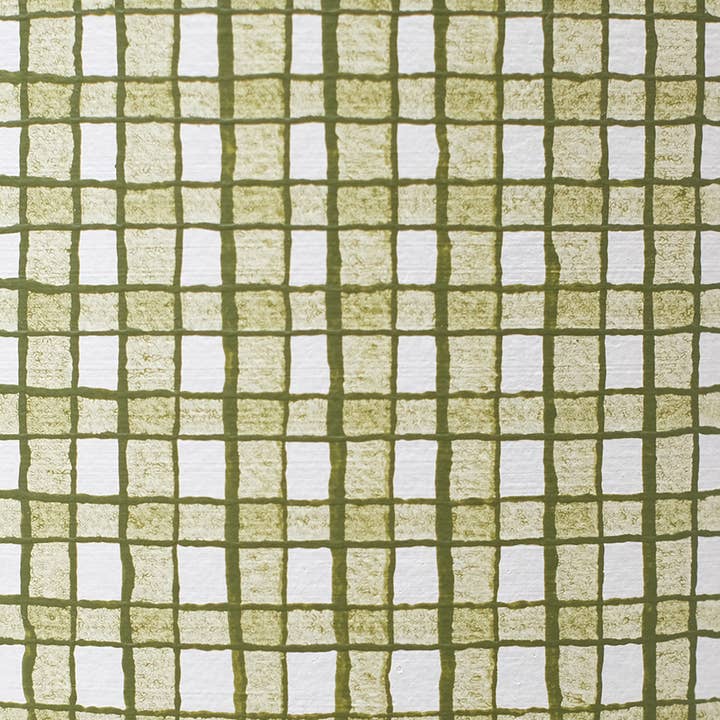 Casa Atlântica - Wholesale Plant Pot - Moss green checkered pot with saucer5