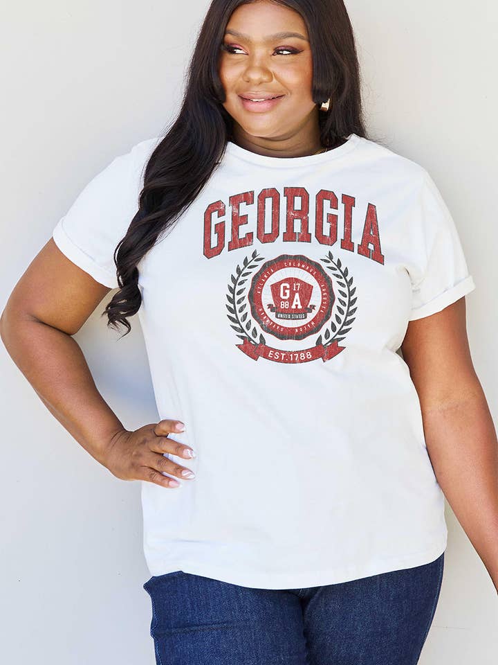 GEORGIA grafisk T-shirt for engroshandel hos Fashion Quality Boutik