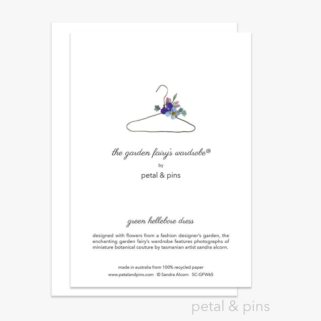 petal & pins - Wholesale Everyday Greeting Card - Green Hellebore Dress - Floral Greeting Card1