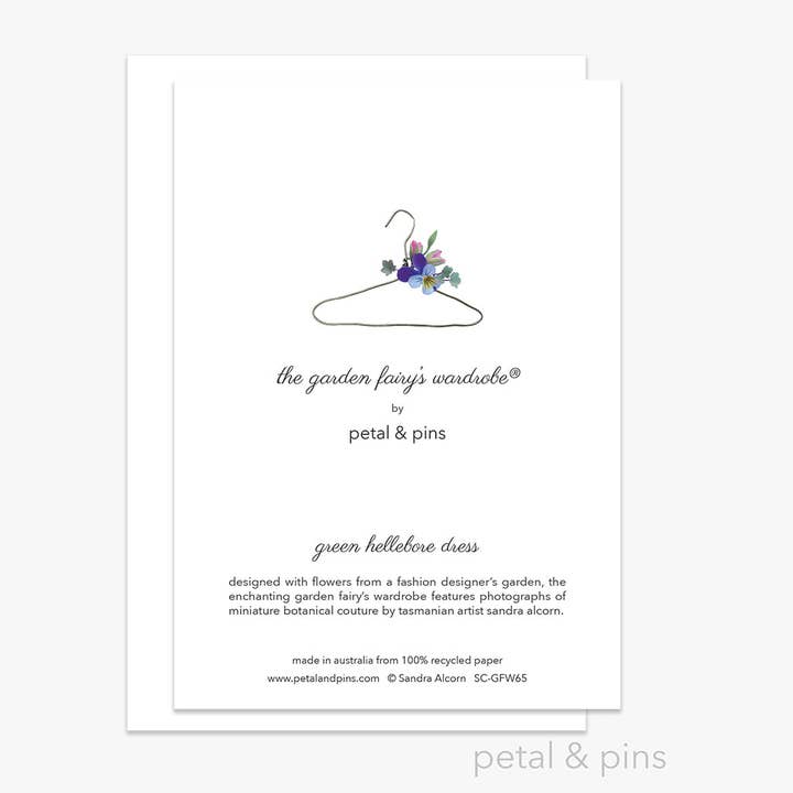 petal & pins - Wholesale Everyday Greeting Card - Green Hellebore Dress - Floral Greeting Card1
