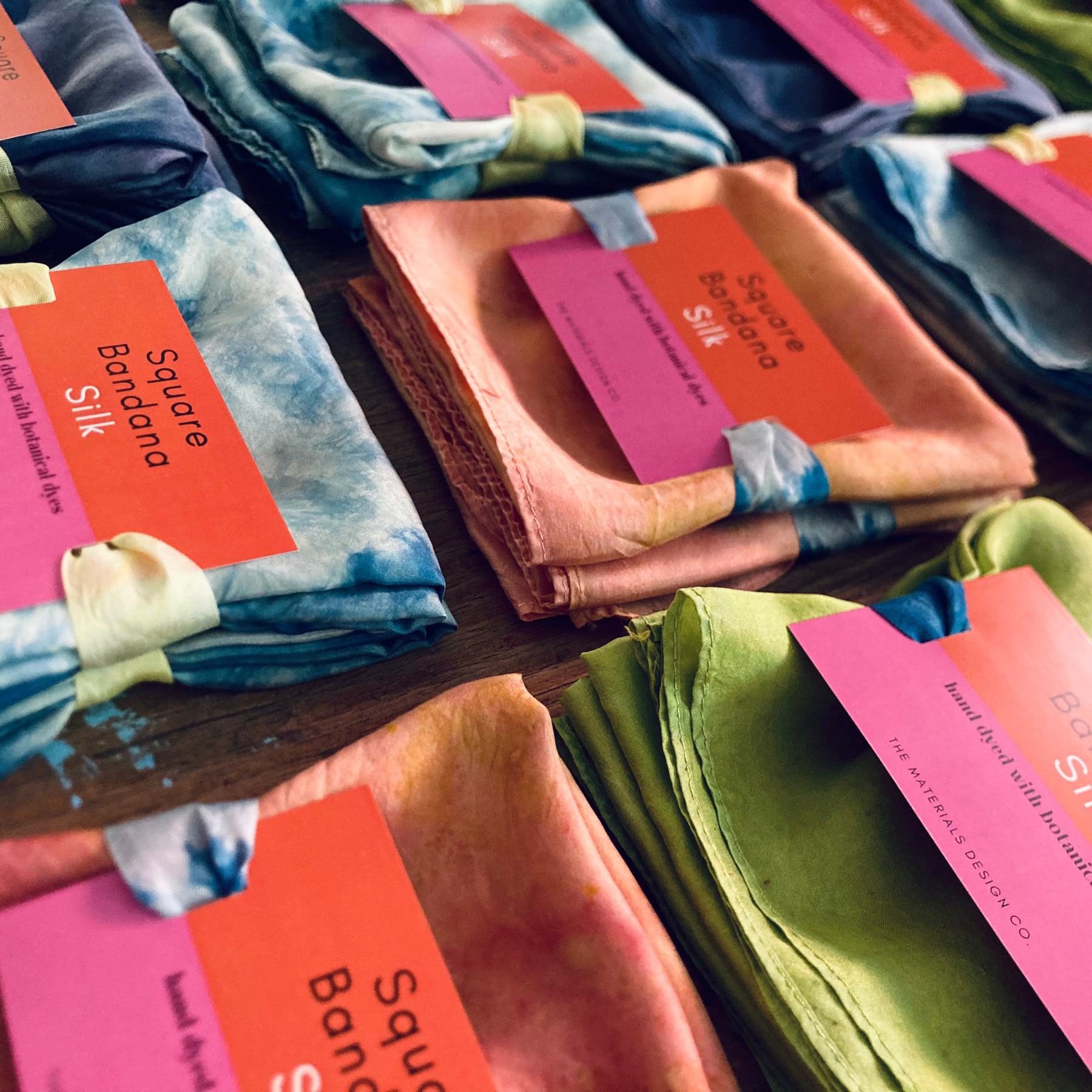 The Materials Design Co. - Wholesale Bandana - Women's - Iris Speckle Silk Bandana - Botanically Dyed2