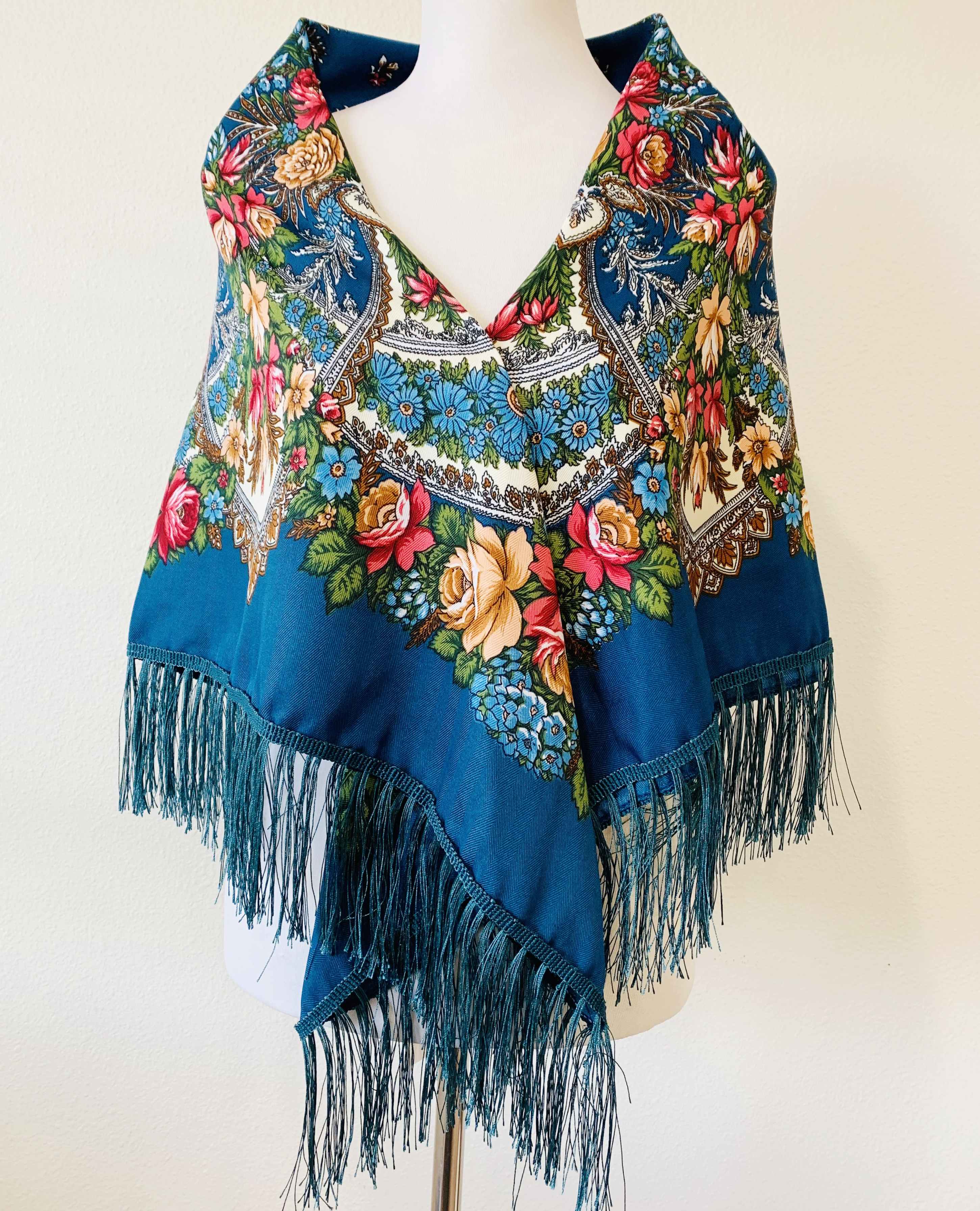 JC Sunny Fashion – wholesale Scarf – Women's – JC023321 Western Vibe Long Fringe Floral Square Scarf/Shawl2