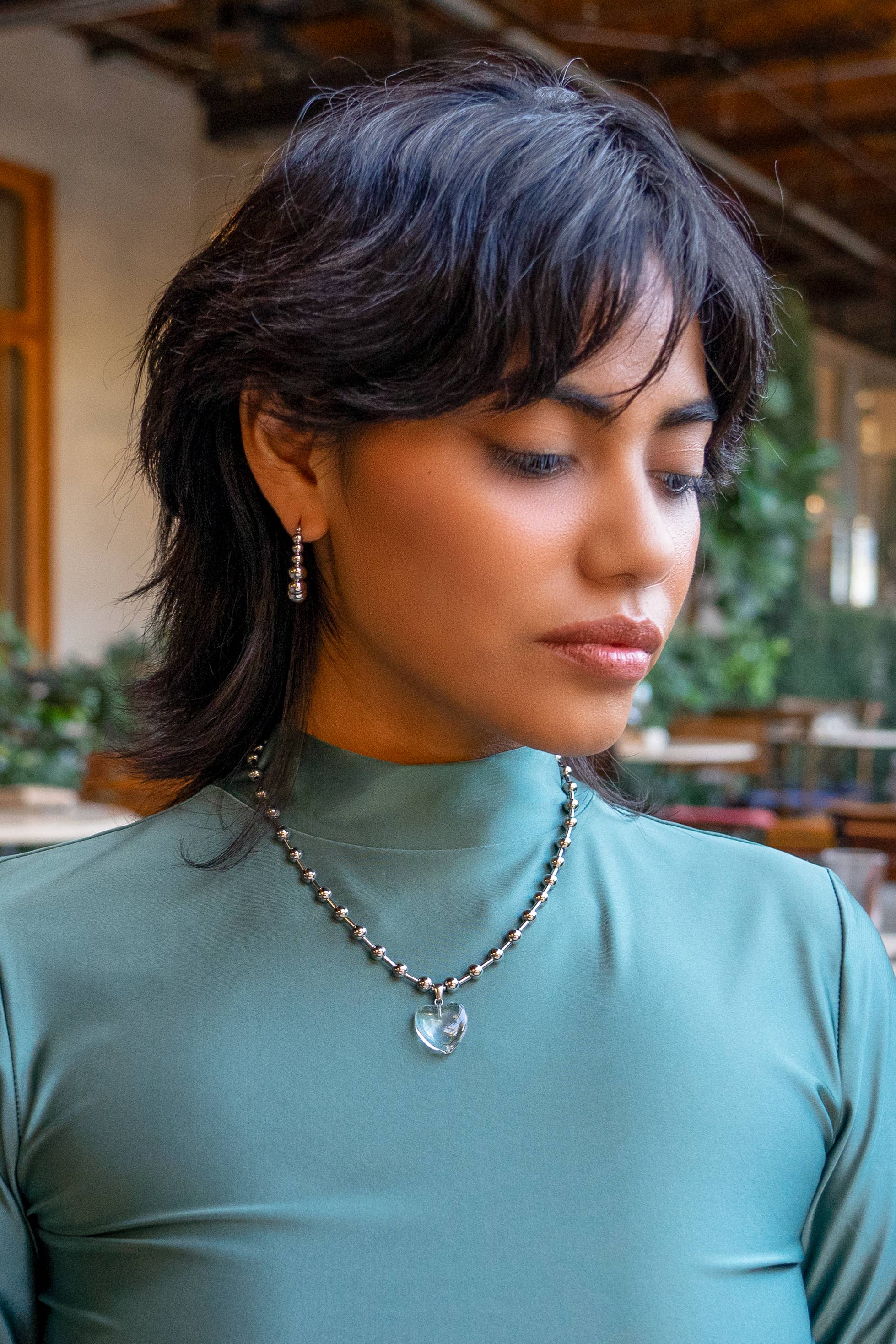 Peter and June – Colar pingente/pendente por atacado – Colar Die Heart - Aço Inoxidável4