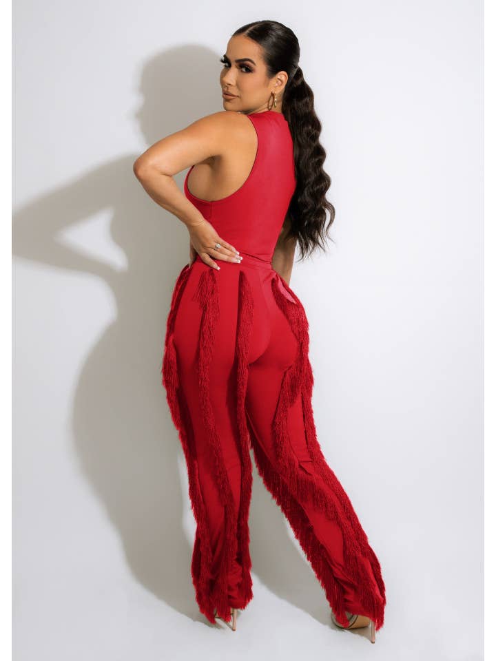 MB Fashion Wholesale - Wholesale Top & Pant Set (NOT Loungewear) - Women's - MB FASHION Sleeveless Fringe Tank Top and Pants Set 220LY7