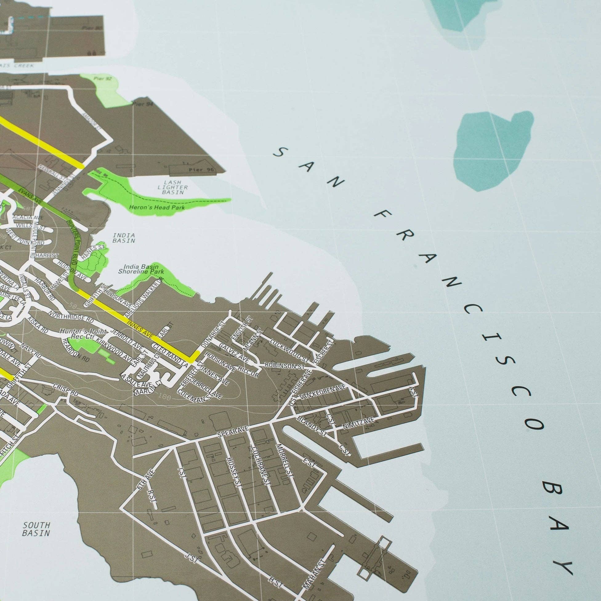 Aqua Champagne Apple SAN FRANCISCO CITY MAP for wholesale on Faire2