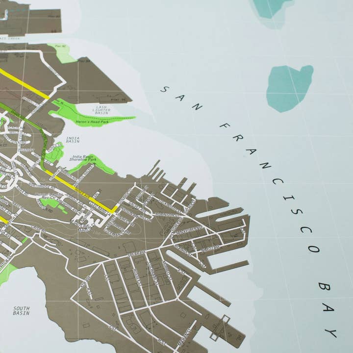 Aqua Champagne Apple SAN FRANCISCO CITY MAP for wholesale on Faire2