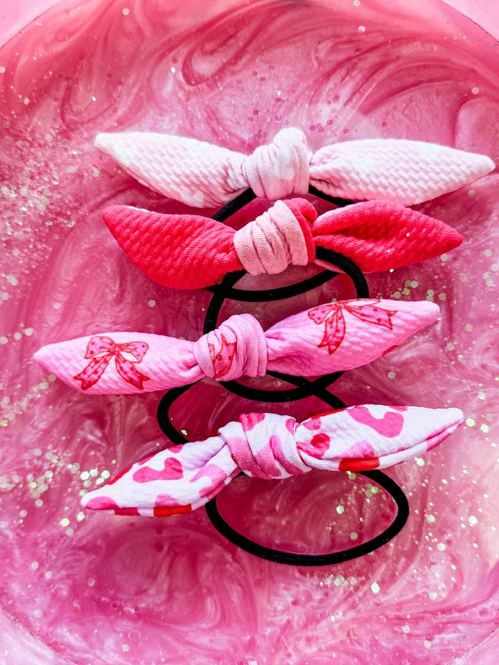 Pink Vibes Valentine's Pony Bows • 4 Prints for wholesale by Ruby Red Threads