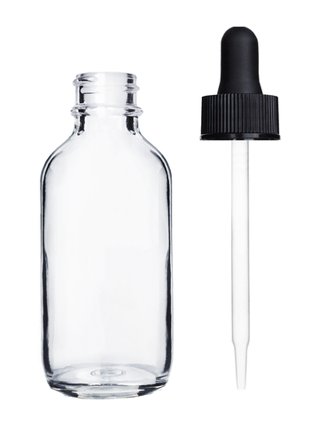 Best Bottles - Wholesale Essential Oil Holder - Boston Round Clear Bottle - 60ml (Multiple Dropper Colors)11