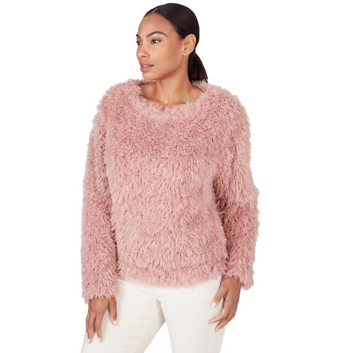 Fuzzy Pullover Boatneck top for wholesale by Skye's the Limit