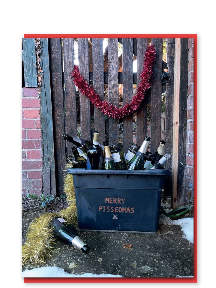 Merry Pissedmas Bin for wholesale by Objectables Publishing Limited