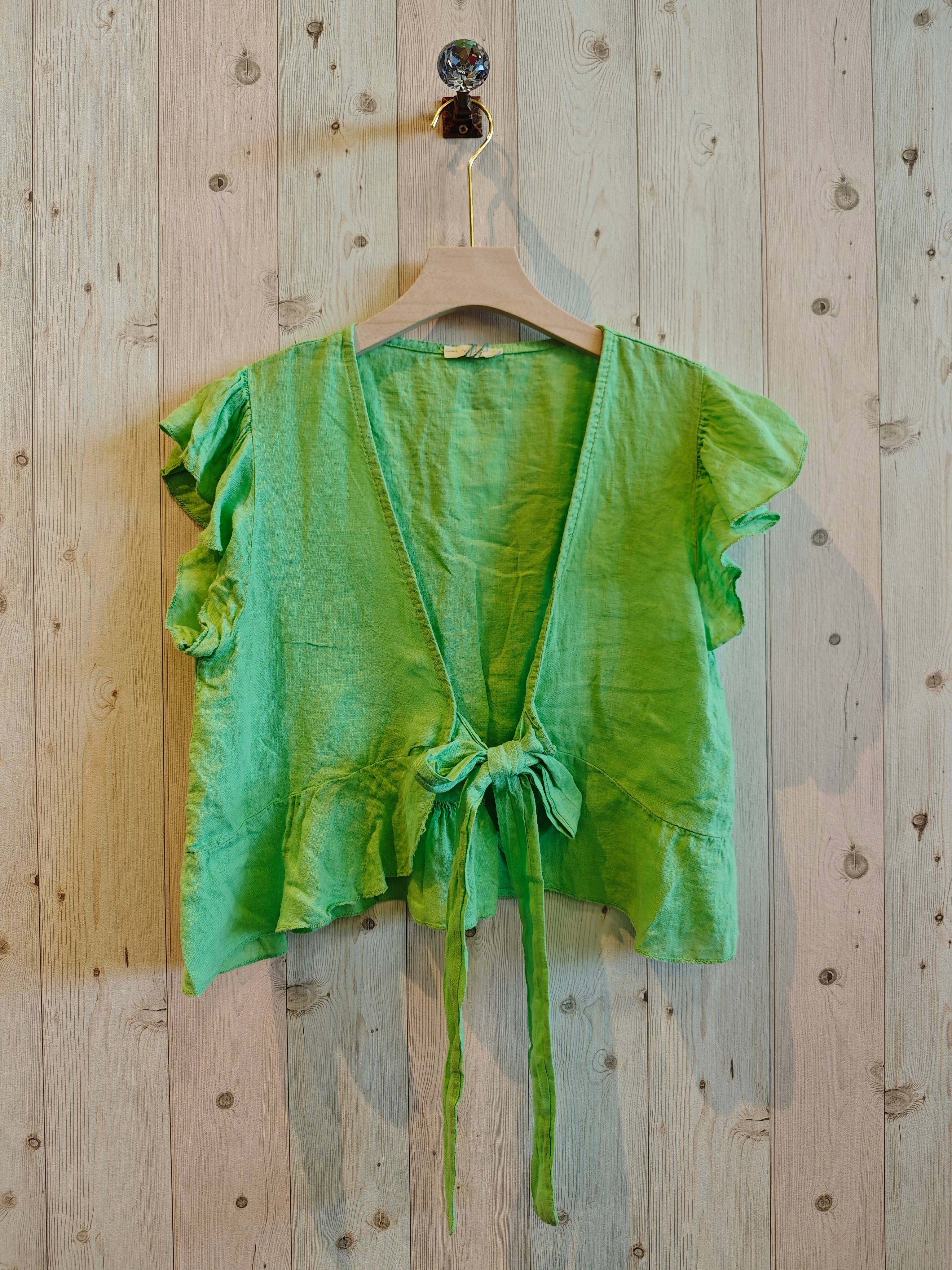 Linen & More - Wholesale Blouse - Women's - REF 11895 100% LINEN SHORT TIE BLOUSE14