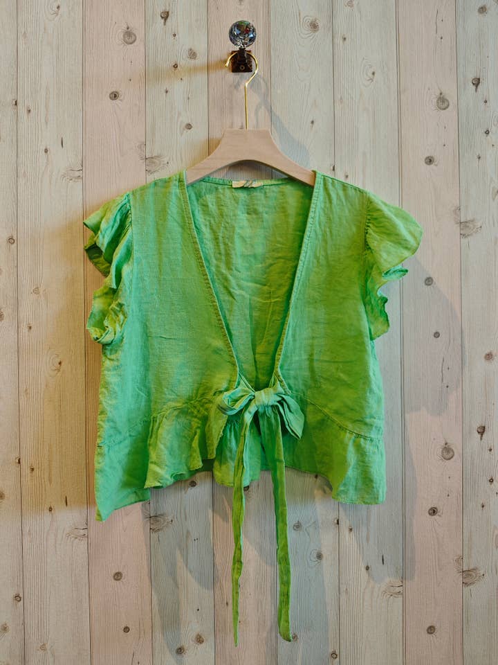 Linen & More - Wholesale Blouse - Women's - REF 11895 100% LINEN SHORT TIE BLOUSE14