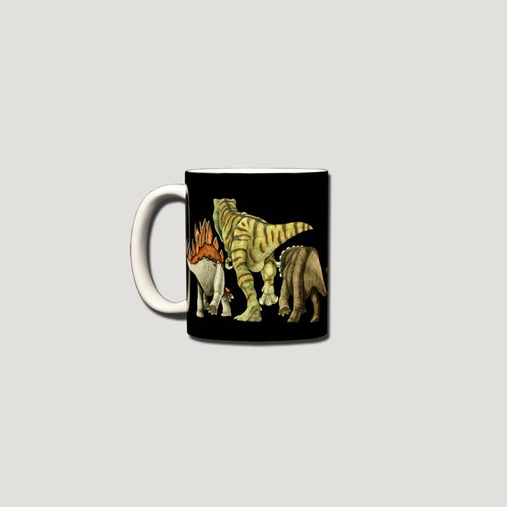 Atlas Screen Printing - Wholesale Coffee Mug - Dino Heads & Tails 11 oz Ceramic Mug