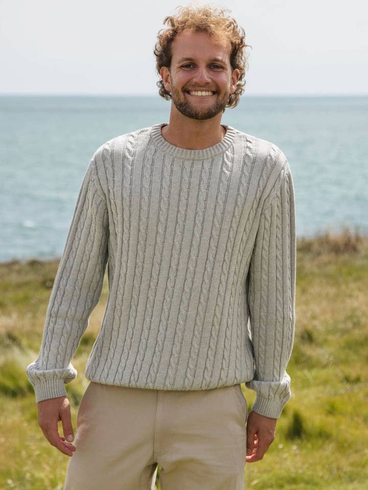 Men's Mariner Cable Knit Jumper for wholesale by Rapanui Clothing