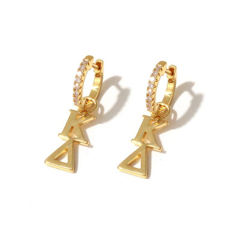 Color Shout - Vente Petits anneaux - Boucles d'oreilles créoles E208 avec lettres grecques de sororité16