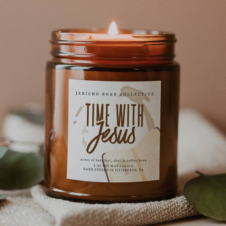 Candela in cera di soia Time With Jesus per la vendita all'ingrosso da parte di Jericho Road Collective