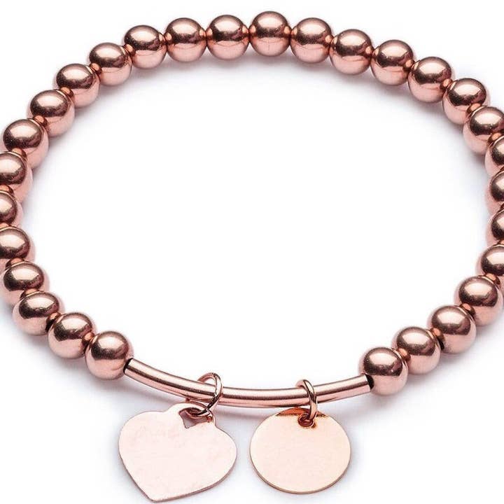 Kana Medium - Bracelet à graver - Bracelet à billes de 5 mm avec taille pour la vente par CLASSYANDFABULOUS Jewelry