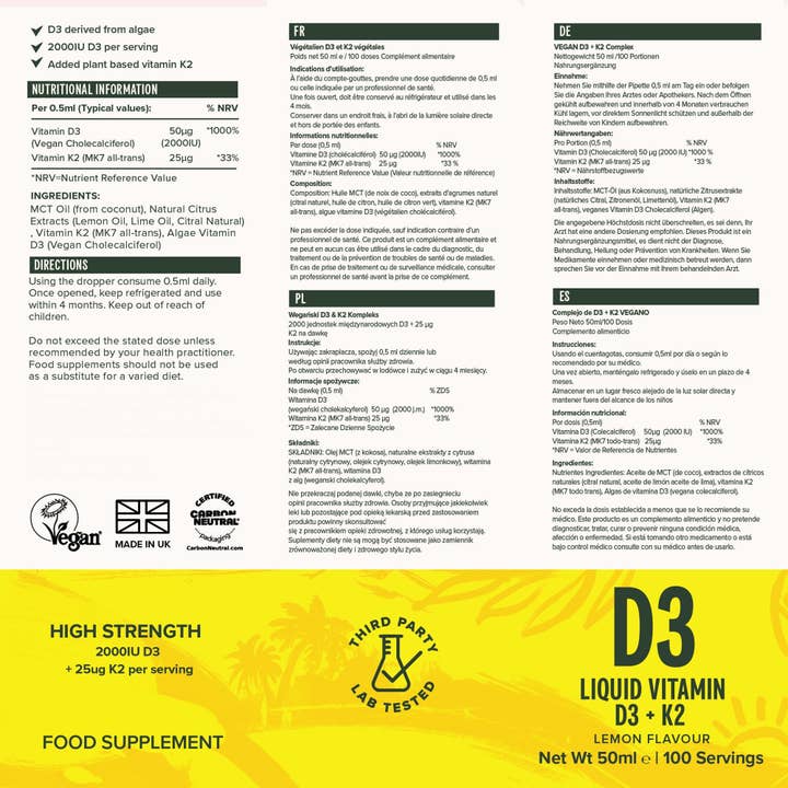 Vivo Life – wholesale Oral supplement/vitamin – Liquid Vitamin D3 & K2 / 50ml4