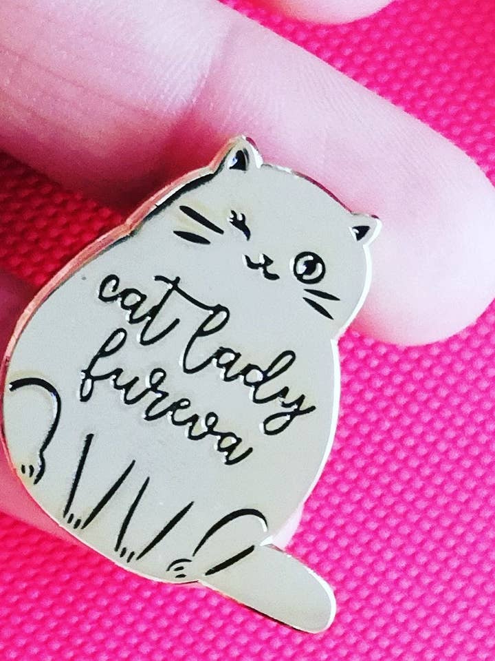 Cat Lady Fureva Pin for wholesale by Angelaanimates