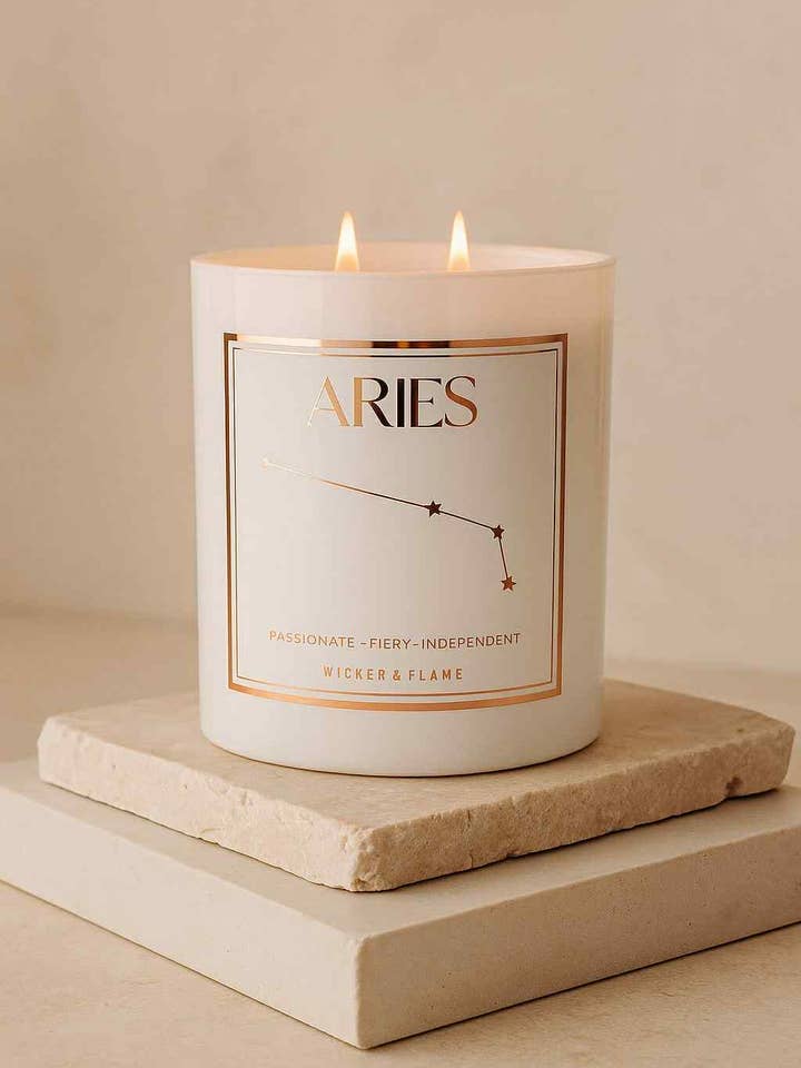 ♈ Aries Zodiac Candle for wholesale by Wicker and flame