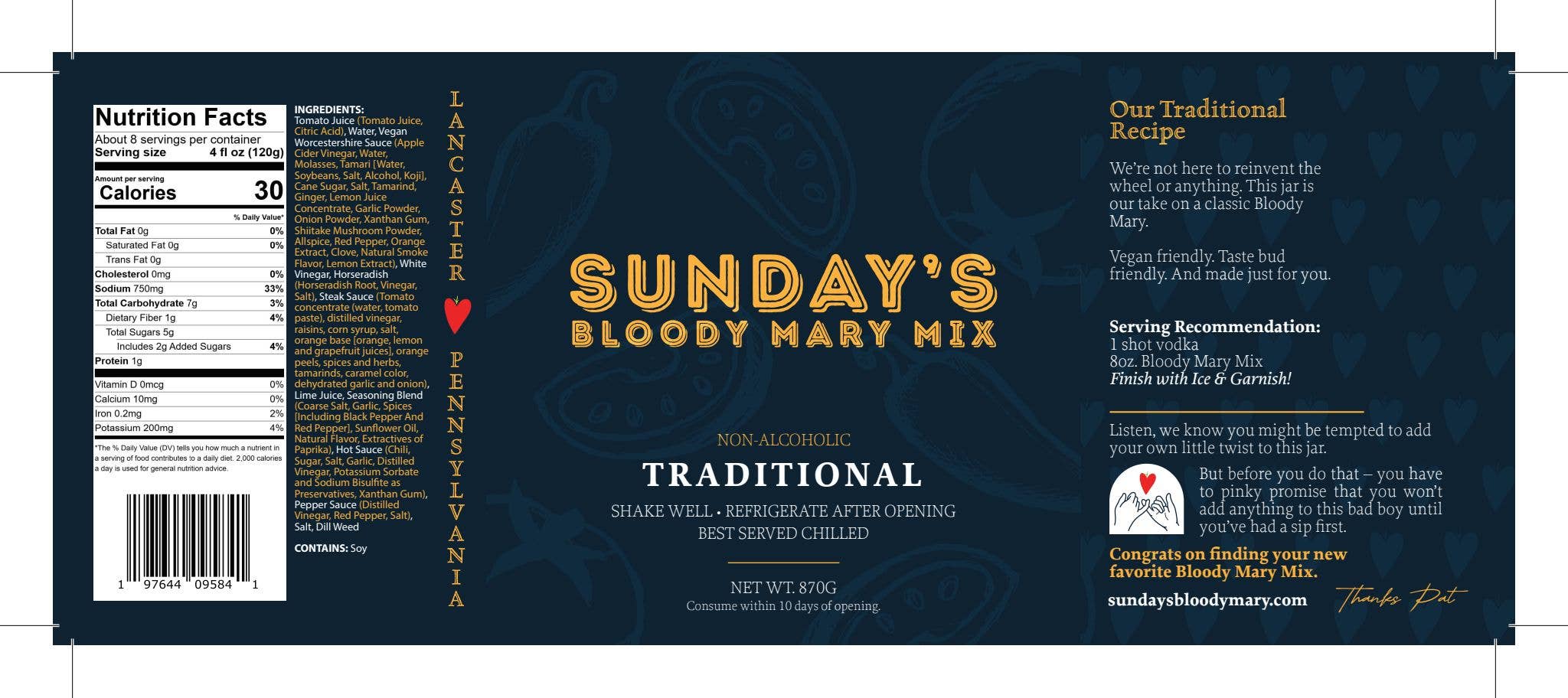 Sunday’s Bloody Mary Mix - Wholesale Cocktail Mix/Syrup - Sunday's Award Winning Traditional Bloody Mary Mix 1