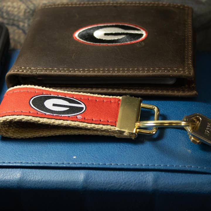 Zep-Pro - Wholesale Keychain - Unisex - Georgia Bulldogs Collegiate Woven Ribbon Key Chain. University of Gerogia Key Fob. UGA Dawgs Gift. Brass Clasp and O-Ring.2