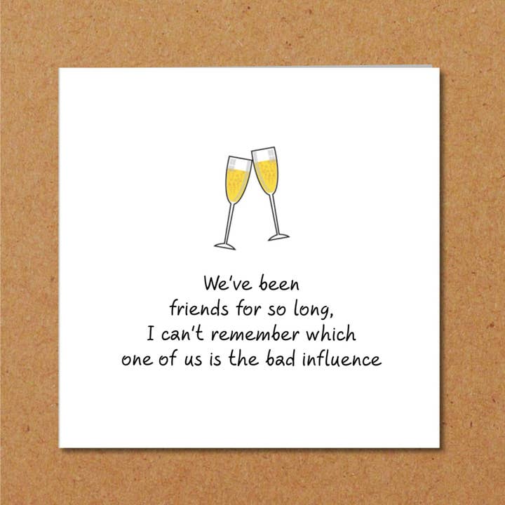 Swizzoo Cards – Engroshandel Fødselsdagskort – Bedste venner fødselsdagskort til kvindelig veninde - Sjov, humoristisk, morsom og sjov - Venskab/Bestie/BFF - Dårlig indflydelse