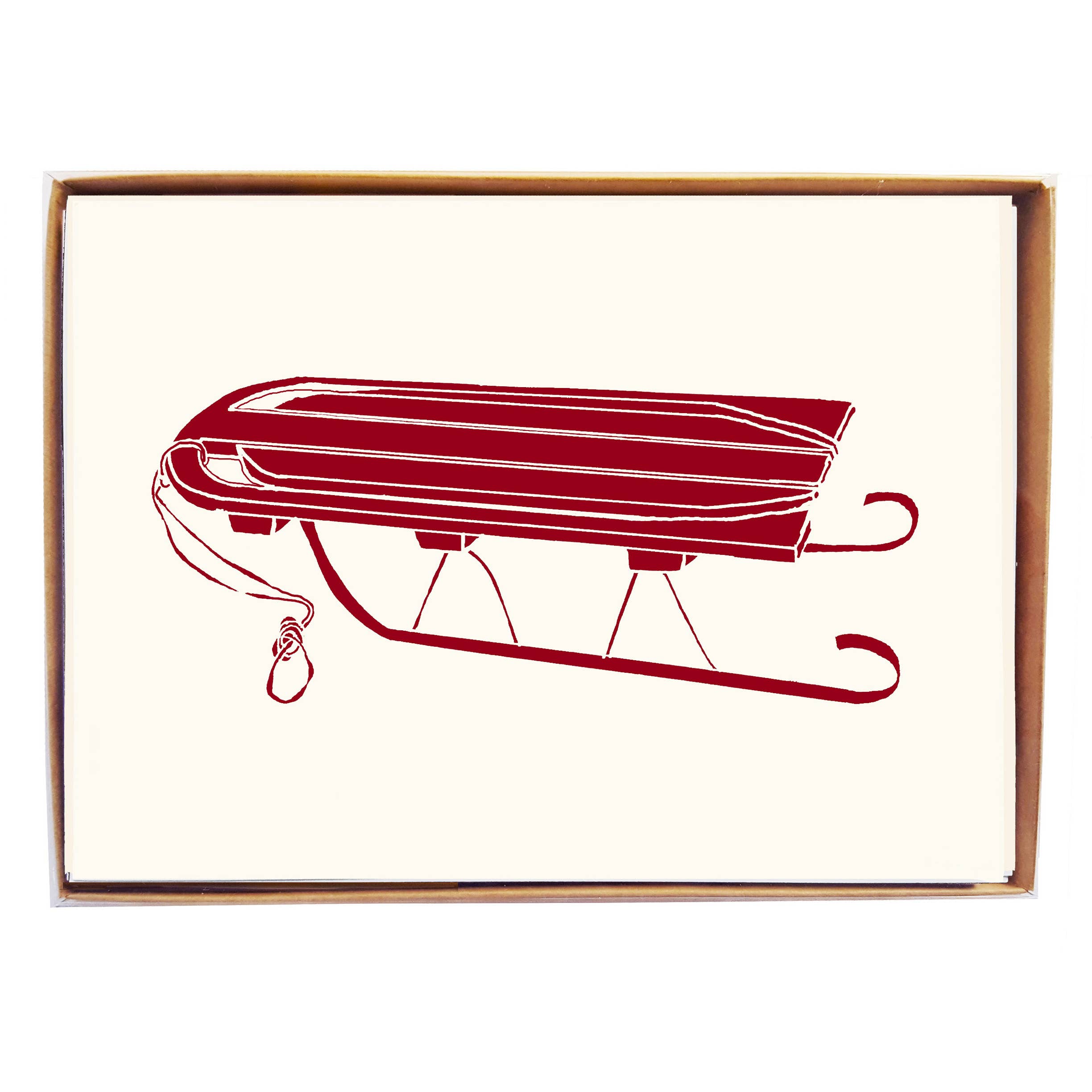 mollyOcards - Wholesale Stationery/Notecard Set - Old Sled - box of 80