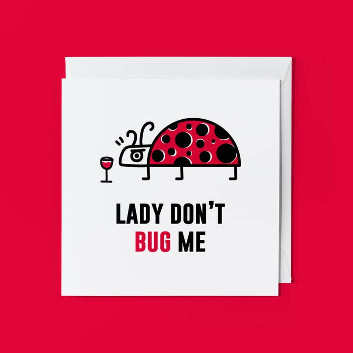 Carte de vœux pour animaux : Lady Don't Bug Me pour la vente par THE BEASTY FARM