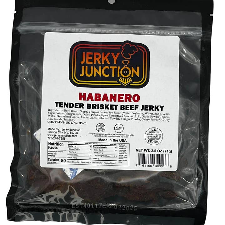 Tender Habanero Beef Jerky by Jerky Junction for wholesale by Long Beach Exotic Jerky