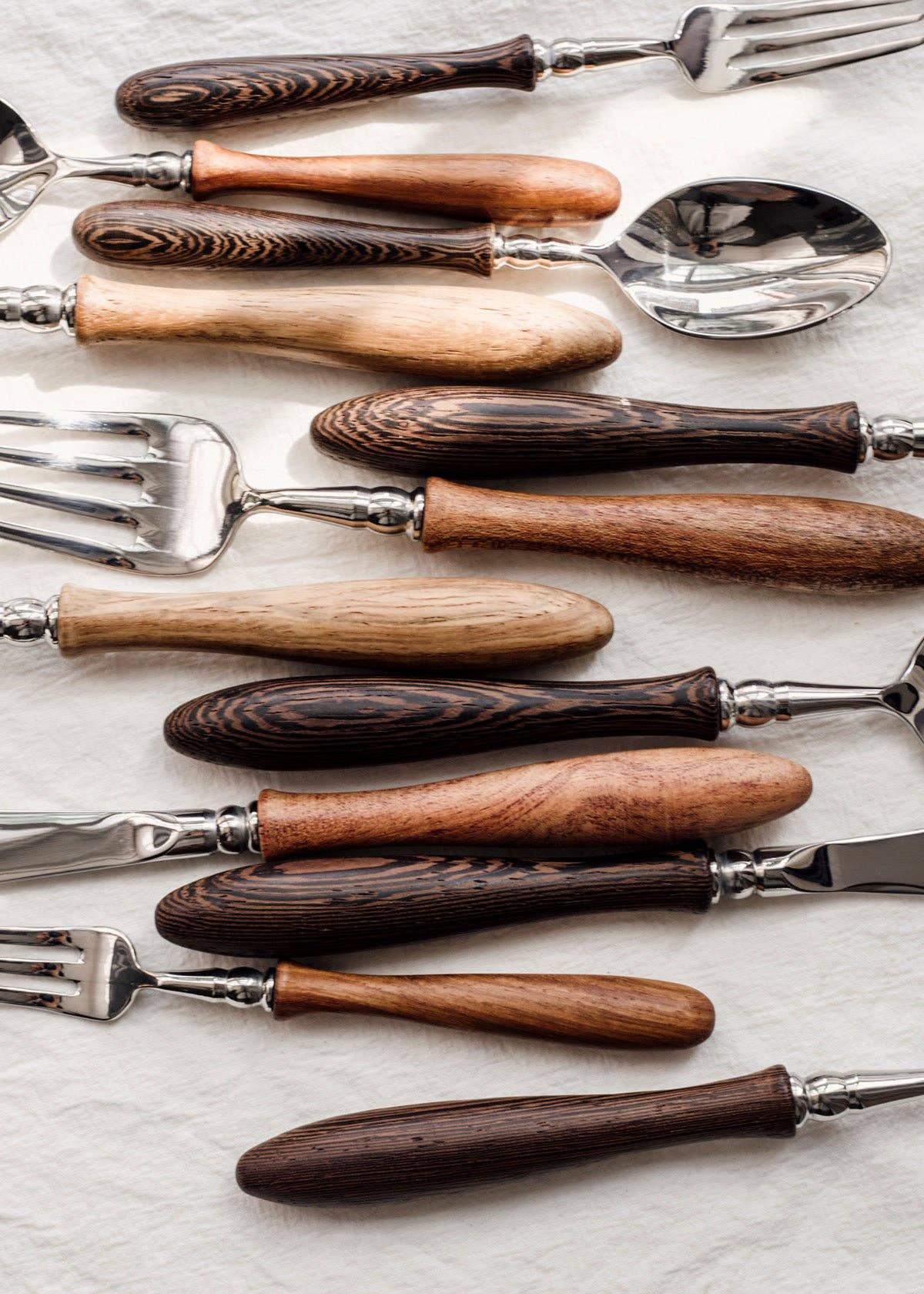 Gohobi （We cover U.S. import duties） – Conjunto de talheres variados por atacado – Conjunto de Talheres Gohobi com Cabo de Madeira - 6 Peças1