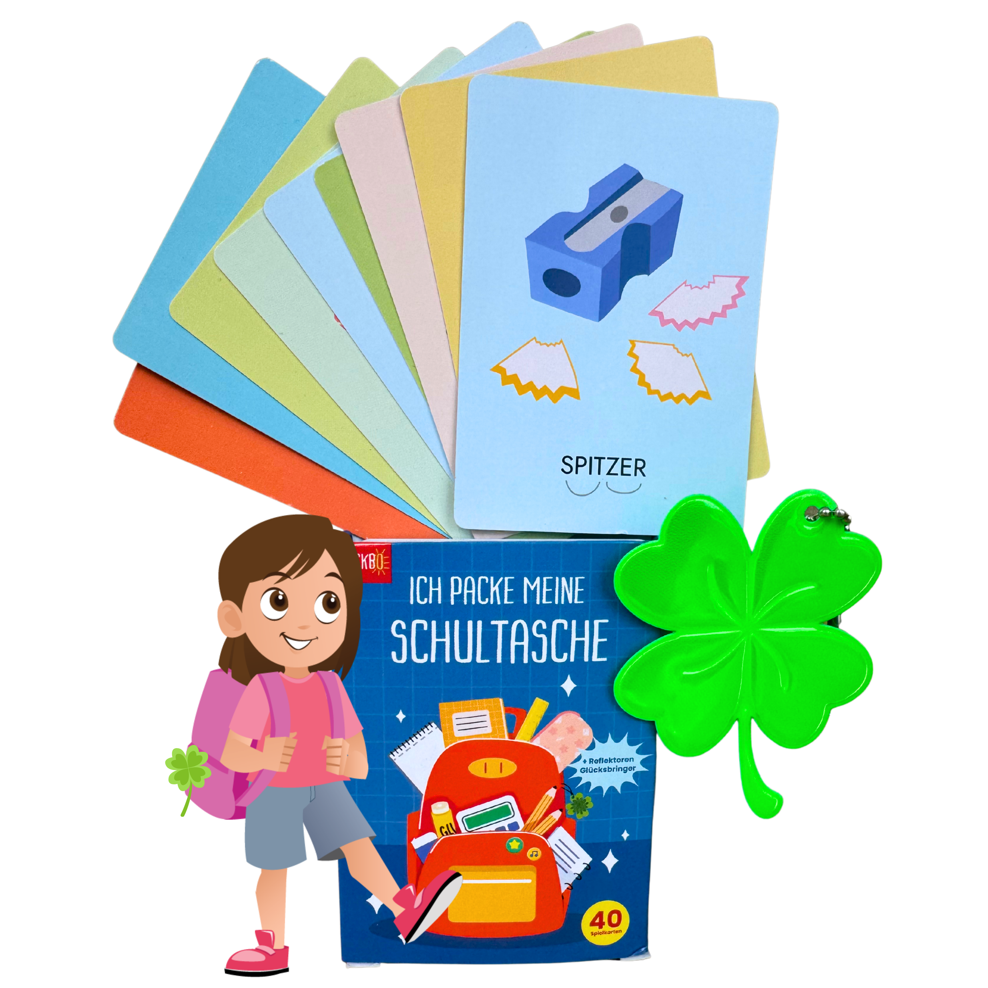 HECKBO – Großhandel Lernkarten – Kind & Baby – Kartenspiel "Ich packe meine Schultasche und nehme mit"0