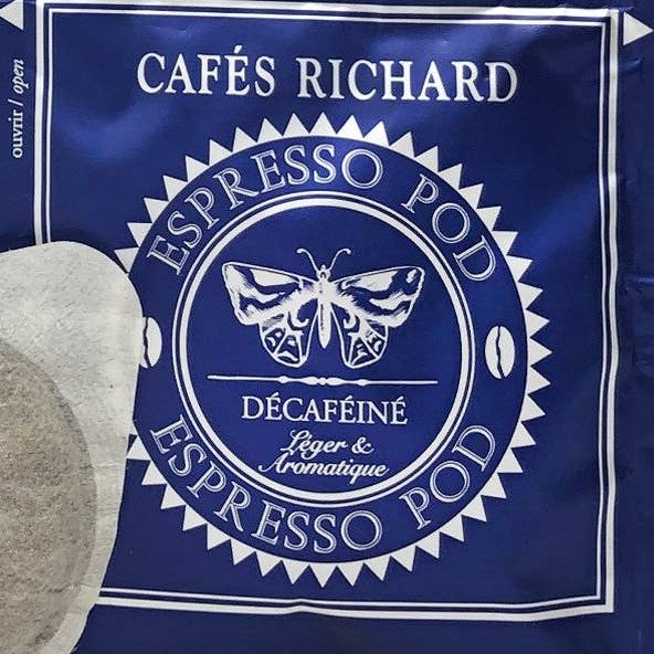 Cafés Richard Coffee & Tea - Vente Dosettes de café - Boîte de dosettes décaféinées (100 dosettes ESE)1