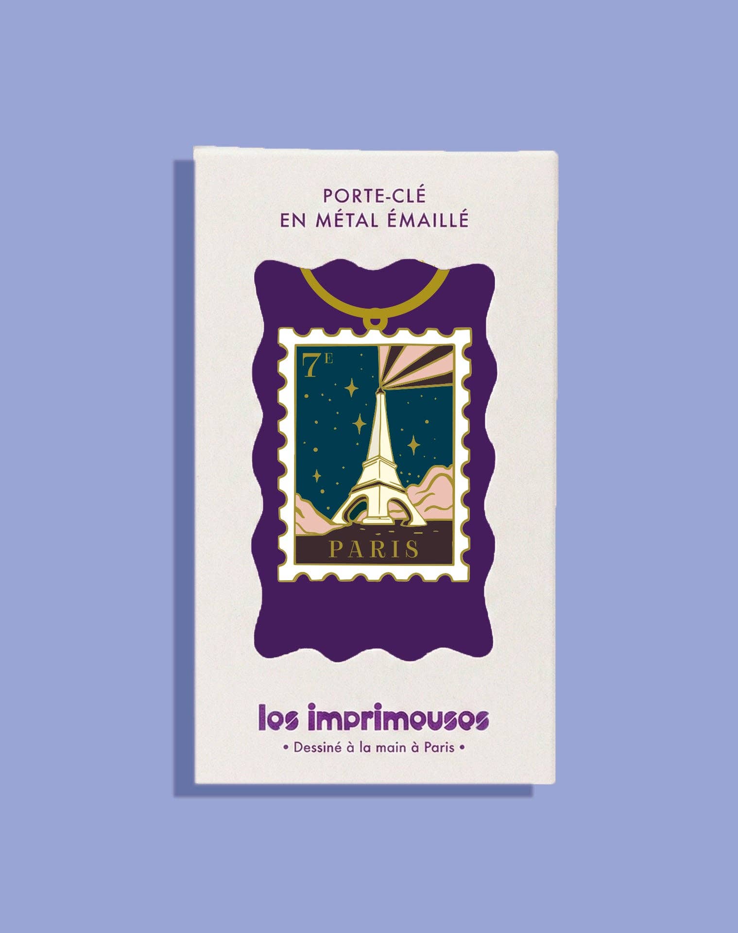 LES IMPRIMEUSES - Wholesale Keychain - Unisex - Keychain Stamp Paris 7th - Under the Sky of Paris2