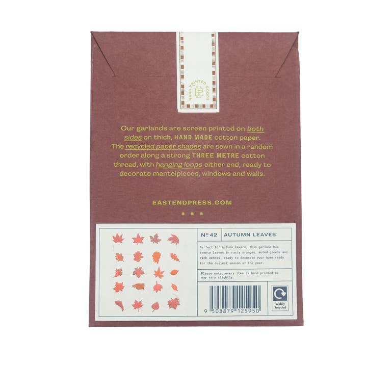 East End Press - Wholesale Bunting/Garland - Autumn Leaves Sewn Garland14