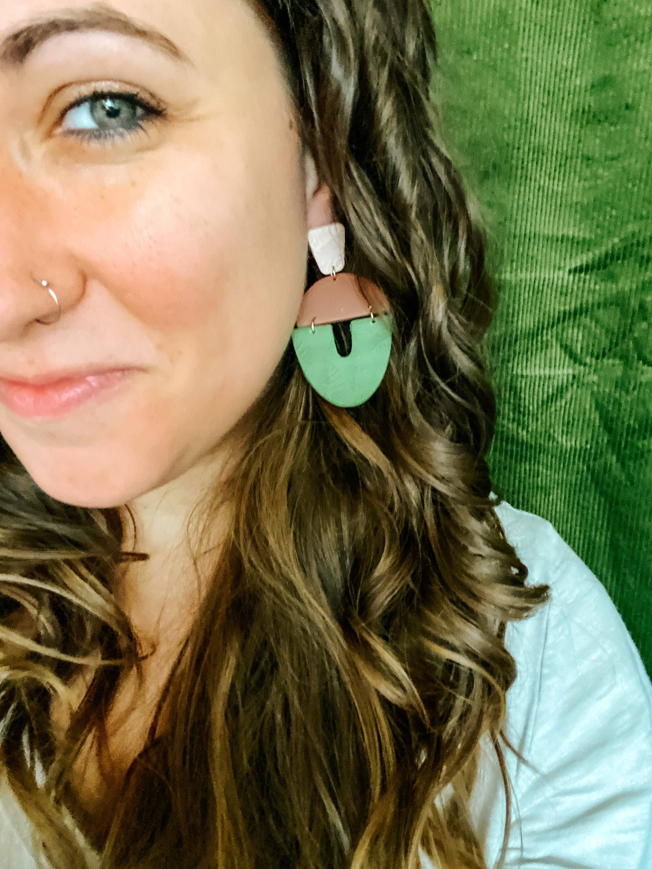 Lauren Likes Art - Wholesale Dangle Earrings - Boho Polymer Clay Statement Earrings in Earth Tones1