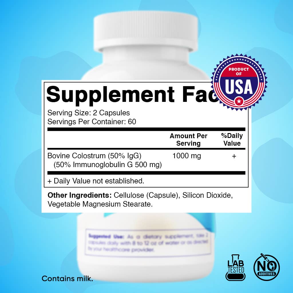 Vitamatic - Wholesale Oral Supplement/Vitamin - Vitamatic | Bovine Colostrum 1000 mg | 120 Capsules1