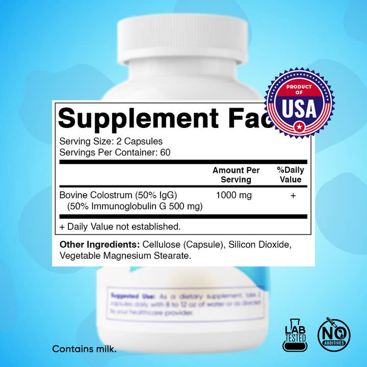 Vitamatic - Wholesale Oral Supplement/Vitamin - Vitamatic | Bovine Colostrum 1000 mg | 120 Capsules1