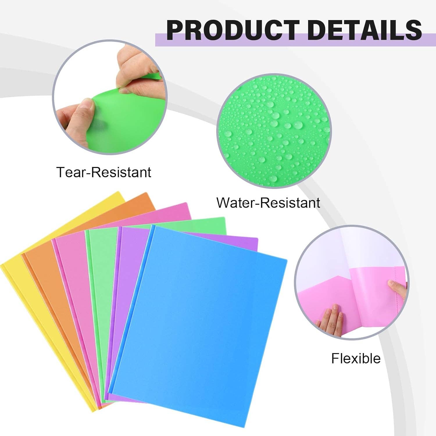 Crover - Wholesale Folders - Plastic Folder with 2 Pockets & 3 Prongs2