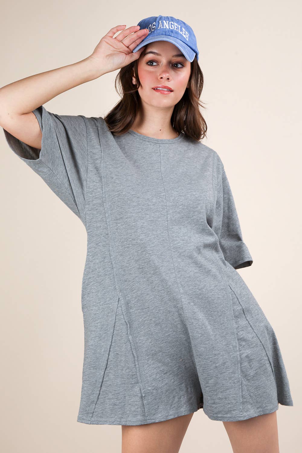 VERY J - Wholesale Romper - Women's - NP70727-Mineral Washed Oversized Knit Comfy Romper19