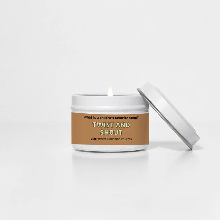 Nalluminations® - Clean Candles, Clean Jokes - Venta al por mayor Velas en tarros - Vela de Churros de Canela - "Twist and Shout"