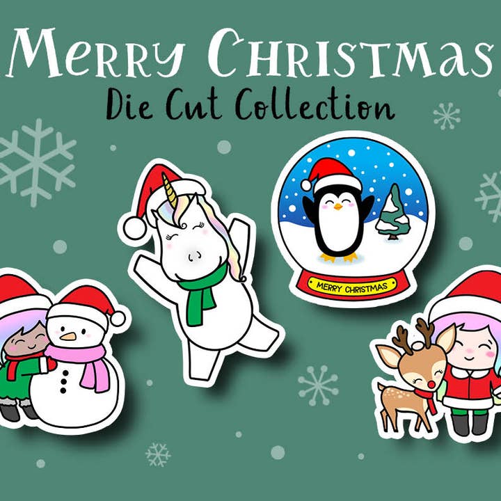 God Jul Klistermärke DIE CUT Kollektion för wholesale av Shine Sticker Studio