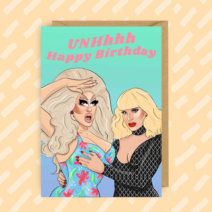 The Queer Store - Vendita all'ingrosso Biglietti di auguri - Biglietto di compleanno ispirato a Trixie Mattel e Katya Zamo | RPDR