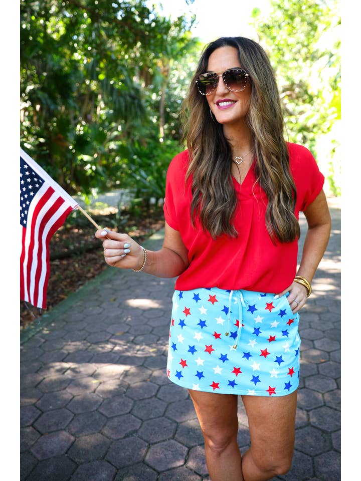 Blue Waiting For Fireworks Skort for wholesale on Faire1