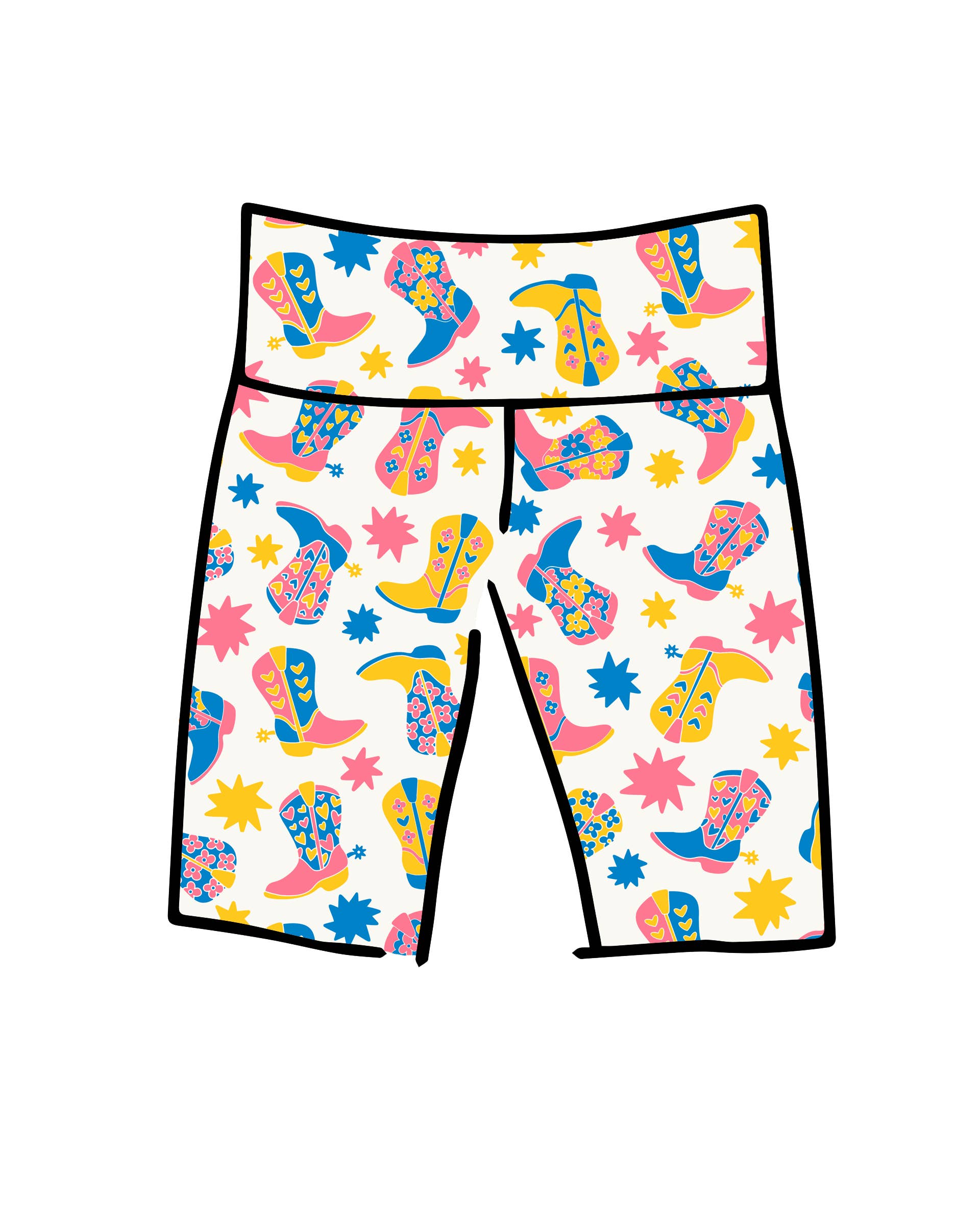 Thunderpants USA - Wholesale Shorts - Women's - High Rise Bike Shorts Boot Scootin'