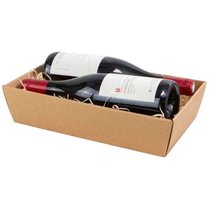 Deffrennes – Cesta por atacado – Cesto de cartão rectangular castanho Kraft 33x20x7cm