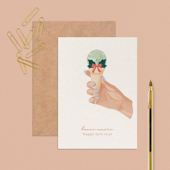 Gott nytt Disco år• Gratulationskort för wholesale av VictoriaSlowDesign